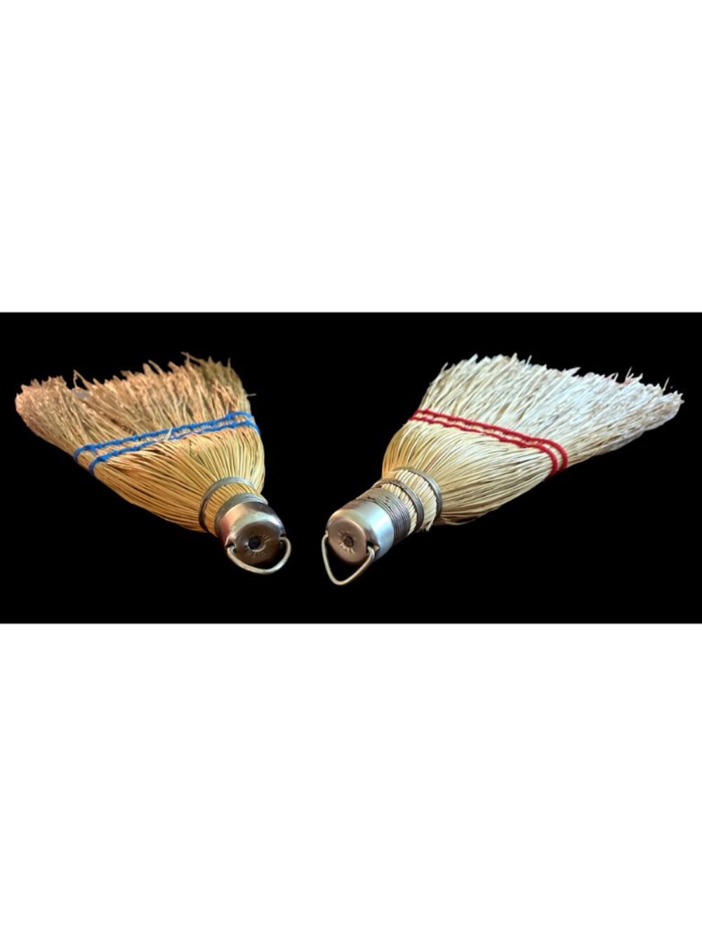 Vtg Fits Rite Handcrafted Decorative Straw Whisk Brooms Set Of 2 - Picture 6 of 6